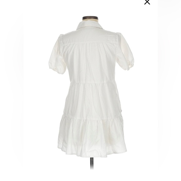 Abercrombie & Fitch Easy-Waist Puff Sleeve Poplin Shirt Dress White size S - Picture 2 of 5